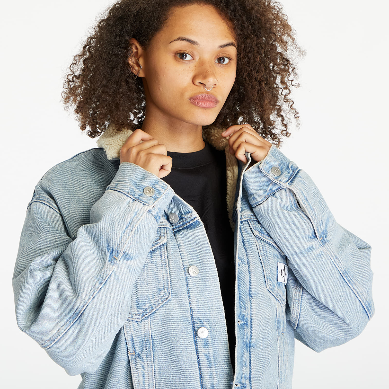 Jacken Calvin Klein Jeans Sherpa Denim Jacket Blue