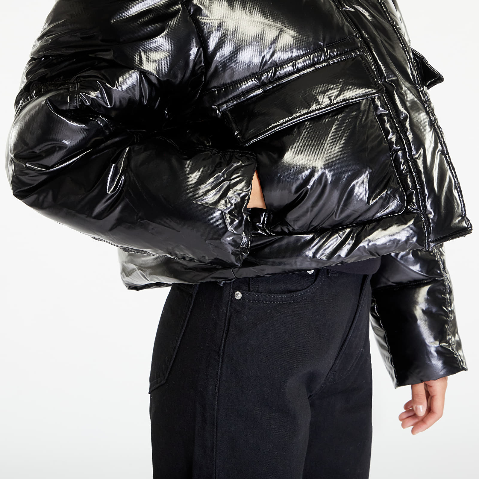 Jassen Calvin Klein Jeans High Shine Puffer Jacket Black