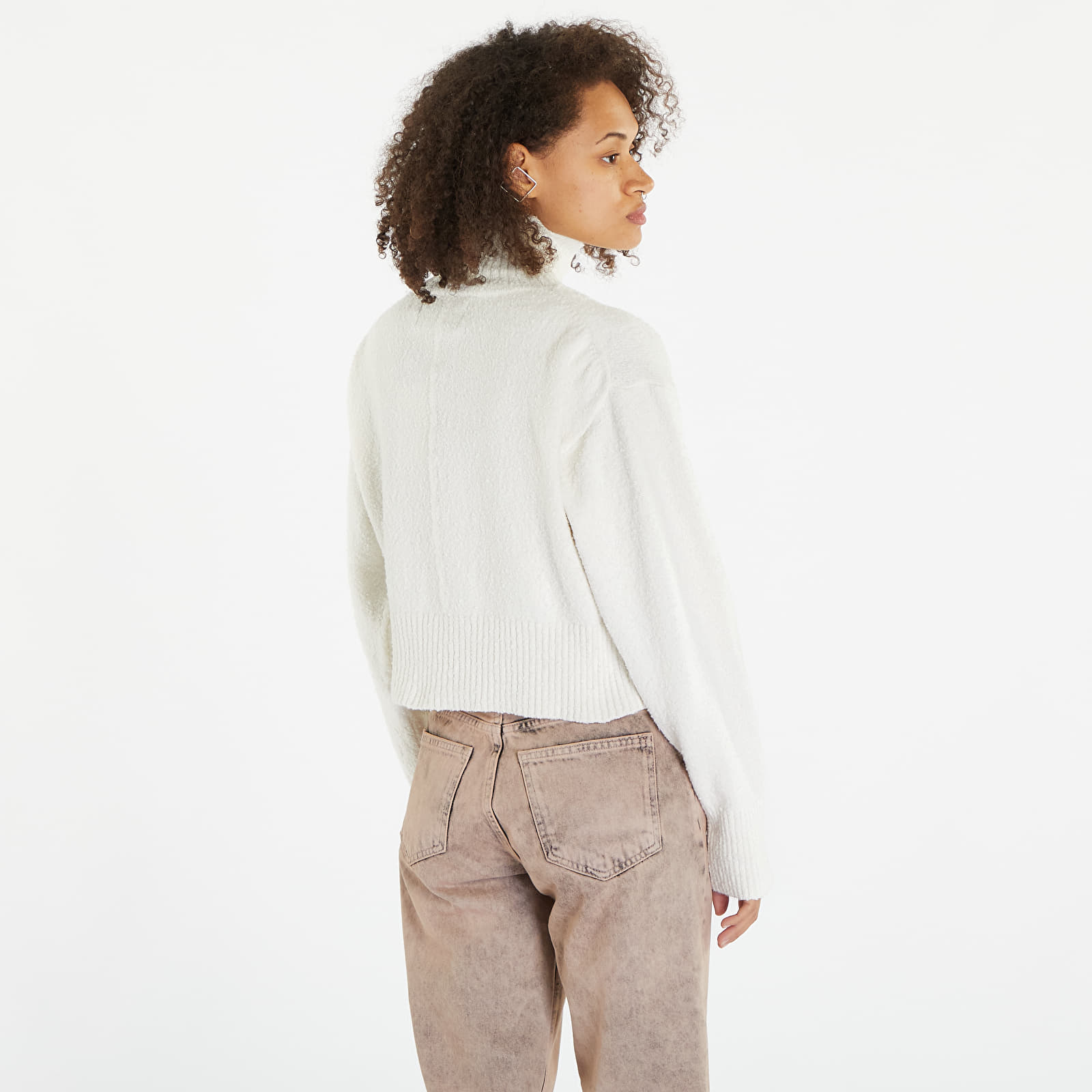 Πουλόβερ Calvin Klein Jeans Boucle High Neck Sweater Ivory
