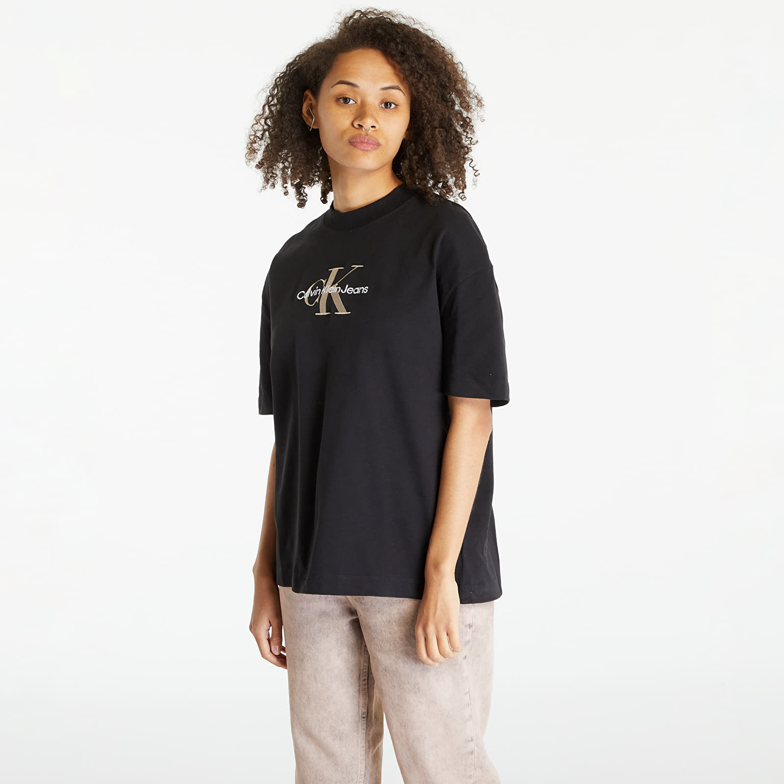 Levně Calvin Klein Jeans Cotton Monogram T-Shirt Black