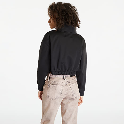 Hoodies and sweatshirts Calvin Klein Jeans Cropped Logo Tape Sweatshirt Black Footshop