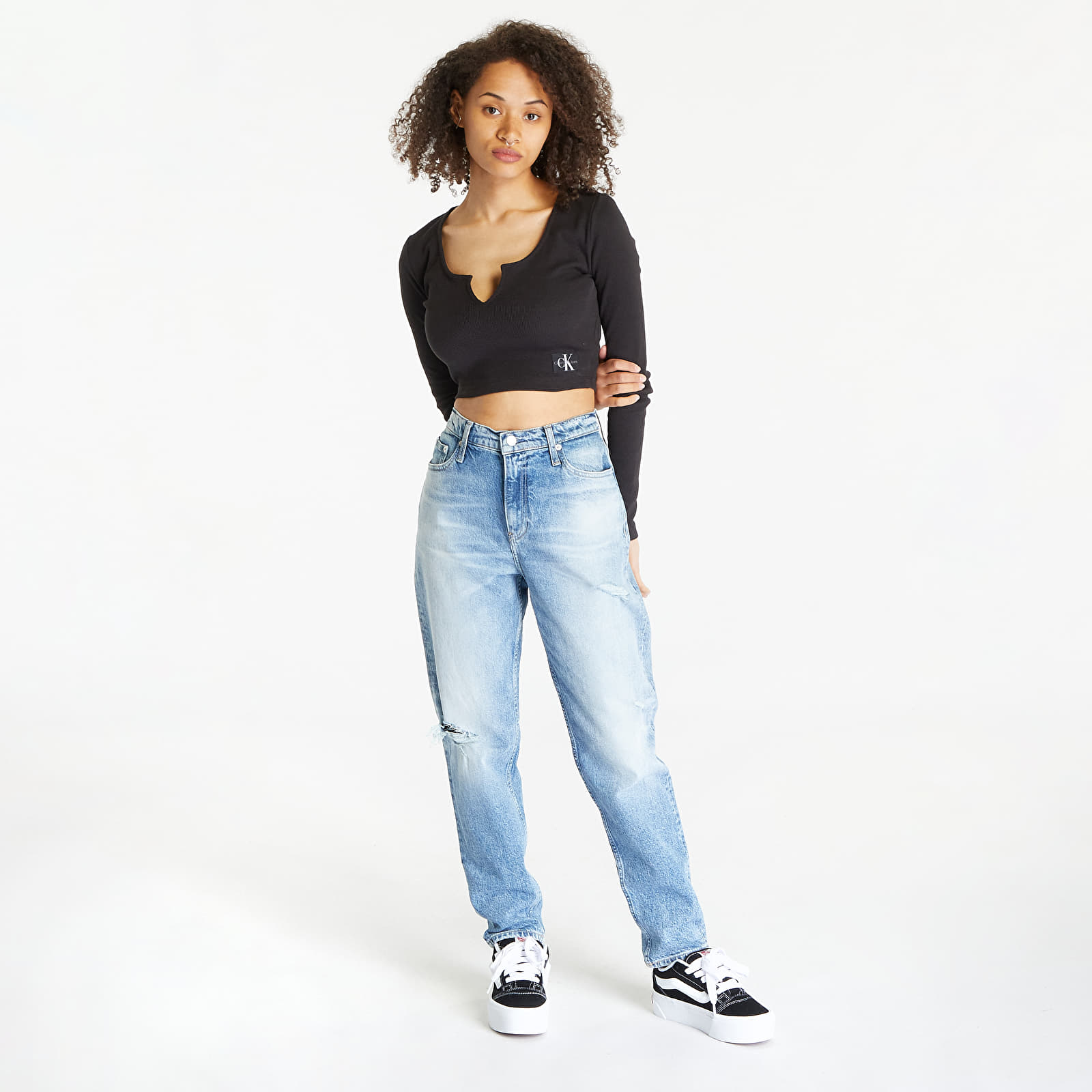 Džínsy Calvin Klein Jeans Mom Jean Blue