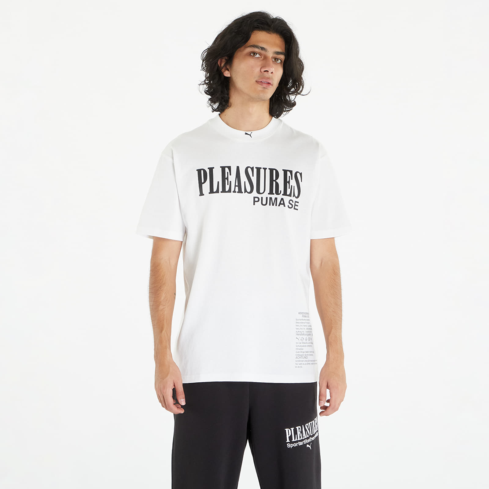 Pólók Puma x PLEASURES Typo Short Sleeve Tee White