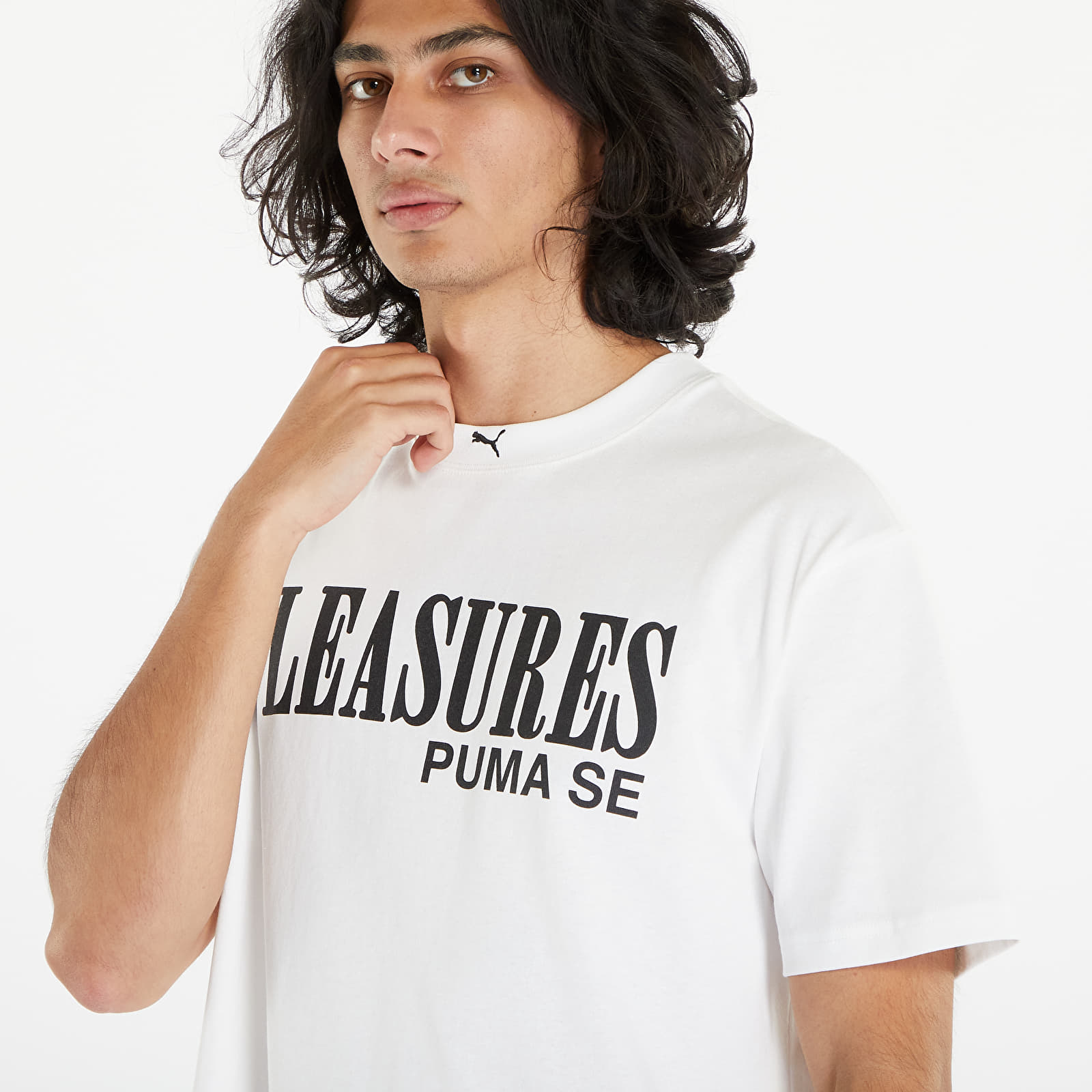 Pólók Puma x PLEASURES Typo Short Sleeve Tee White