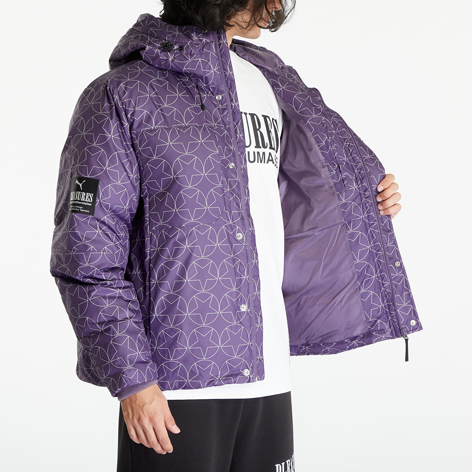 Bundy Puma x PLEASURES Puffer Jacket Purple Charcoal