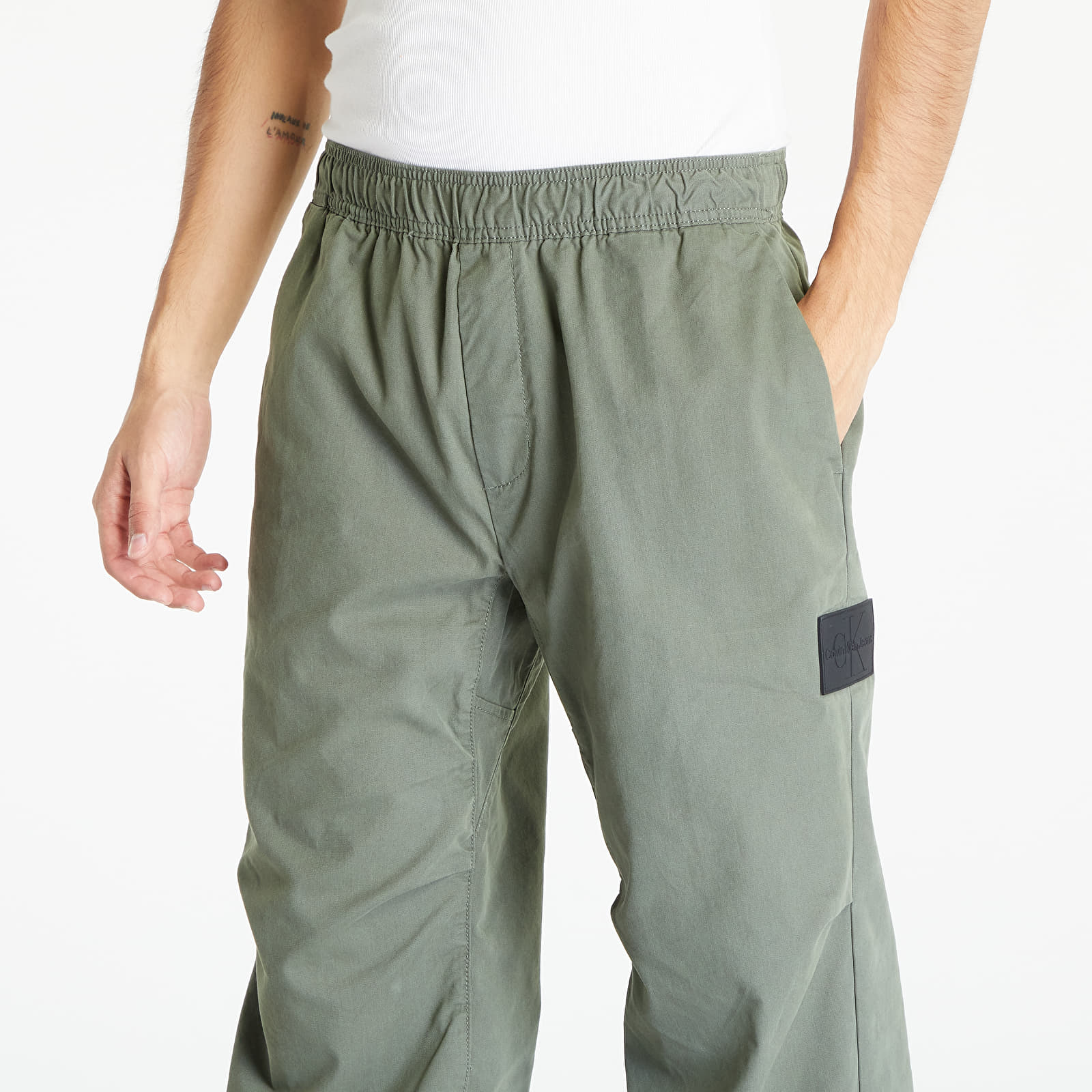 Spodnie Calvin Klein Jeans Topstitch Woven Pant Thyme