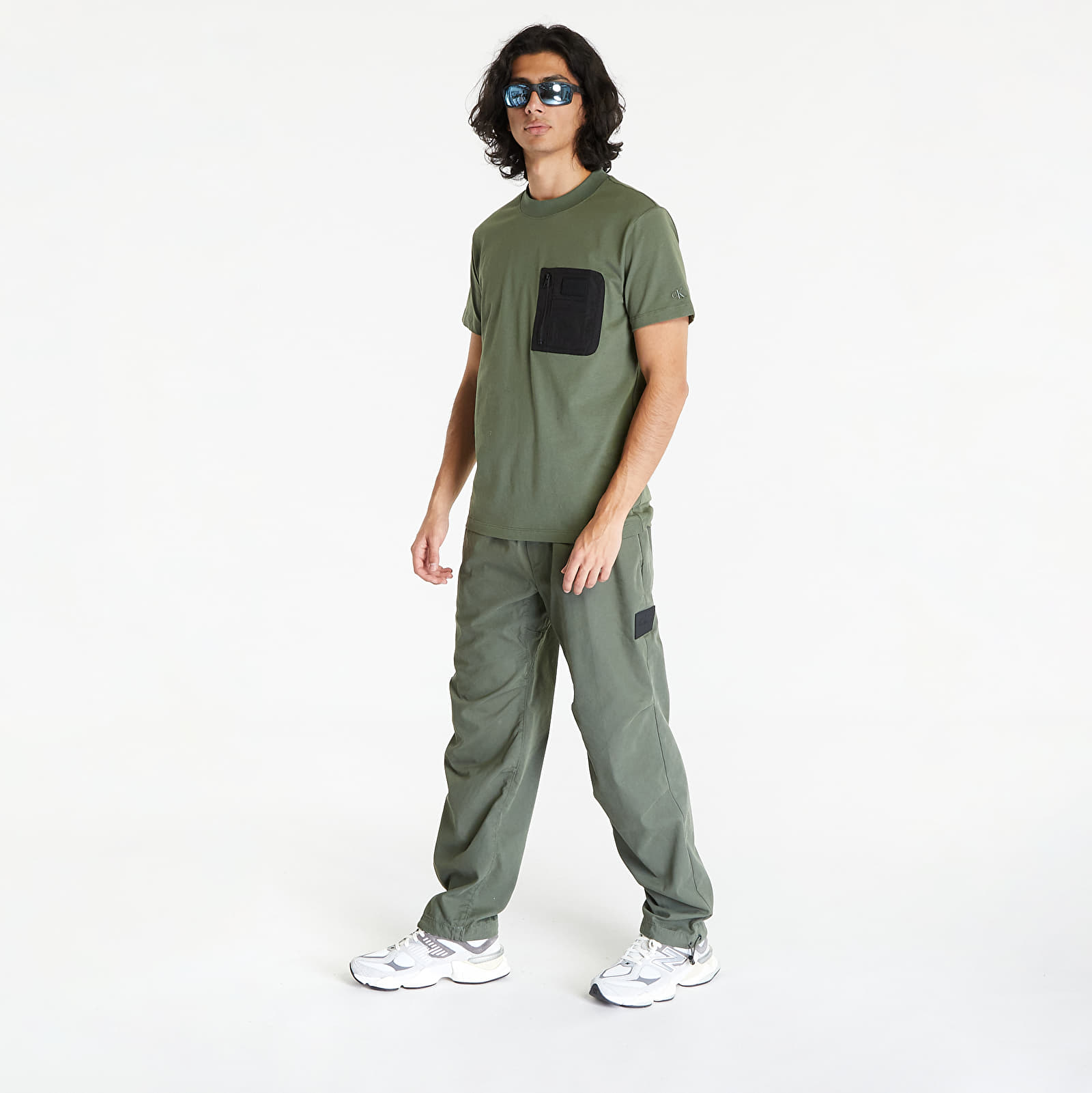 Tričká Calvin Klein Jeans Mix Media Short Sleeve Tee Thyme