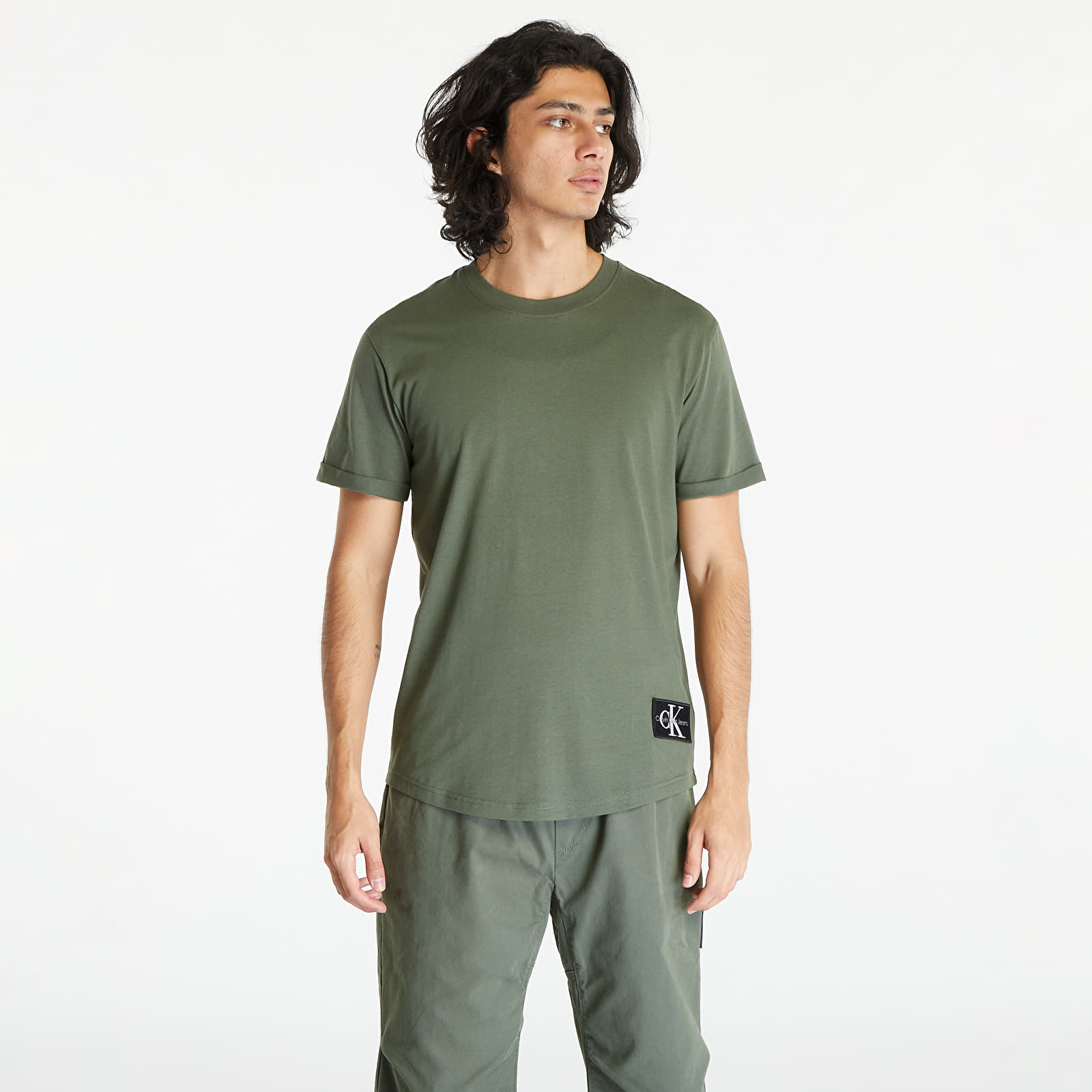 Tričká Calvin Klein Jeans Badge Turn Up Short Sleeve Tee Thyme