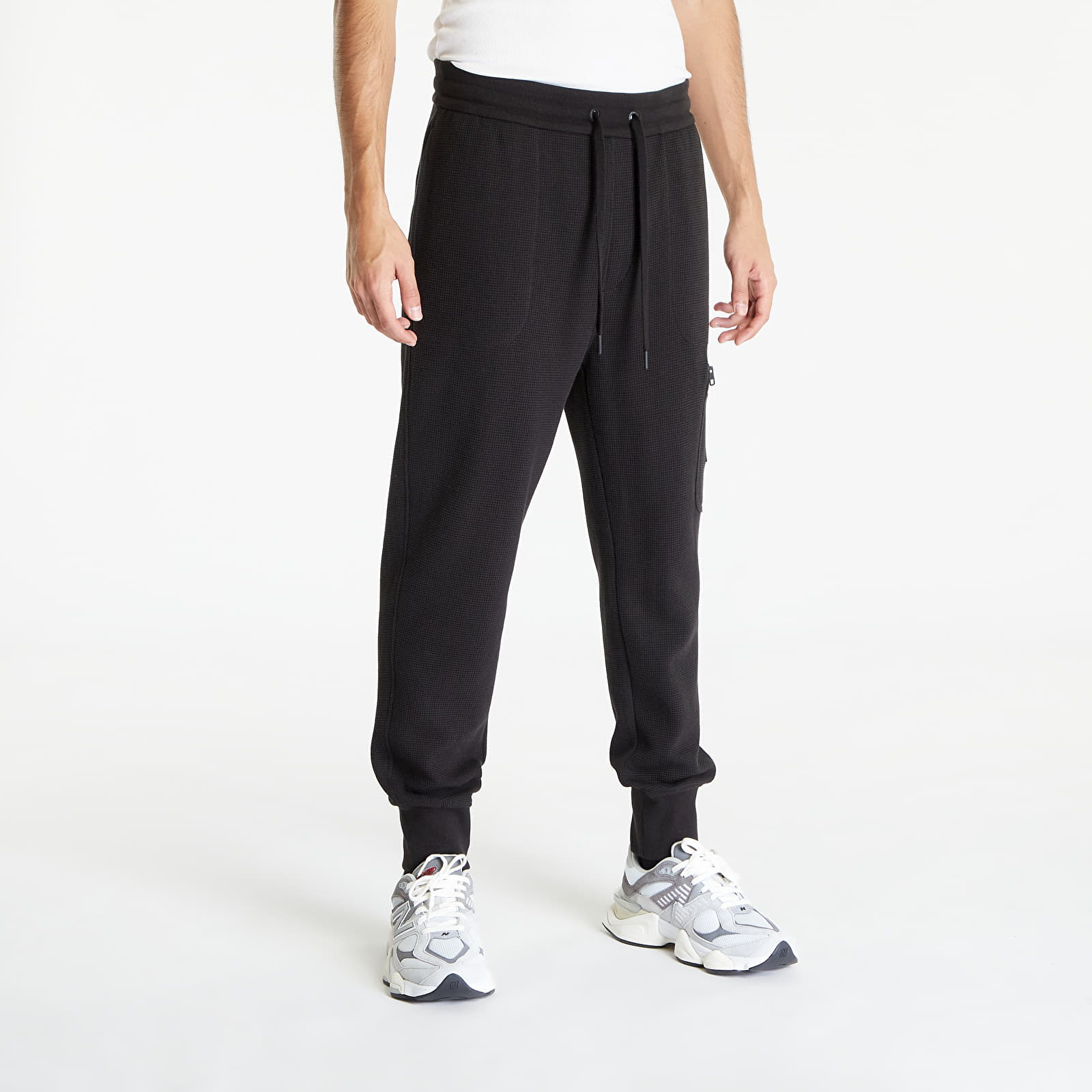 Jogger Pants Calvin Klein Jeans Badge Waffle Hwk Pants Black