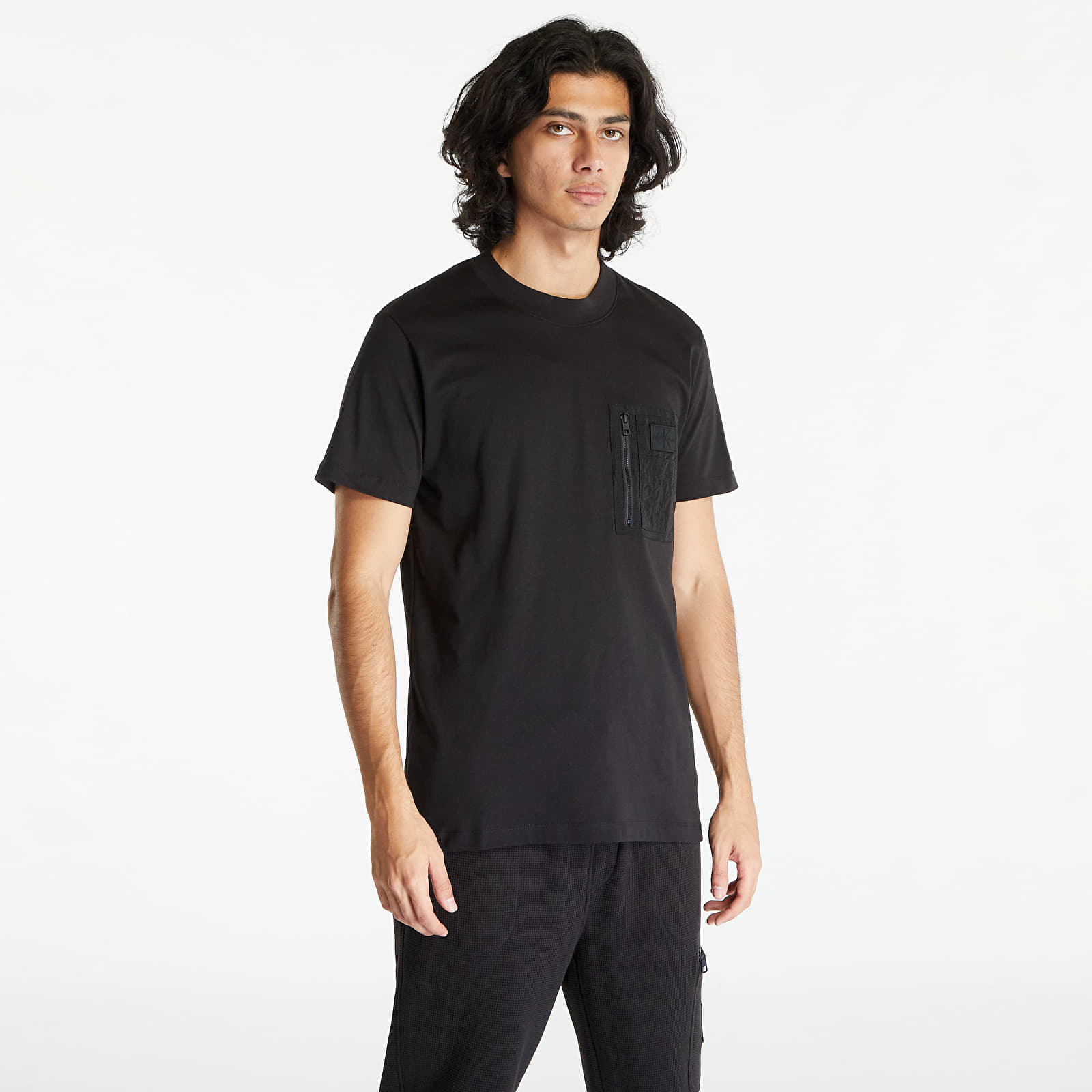 Levně Calvin Klein Jeans Mix Media Short Sleeve Tee Black