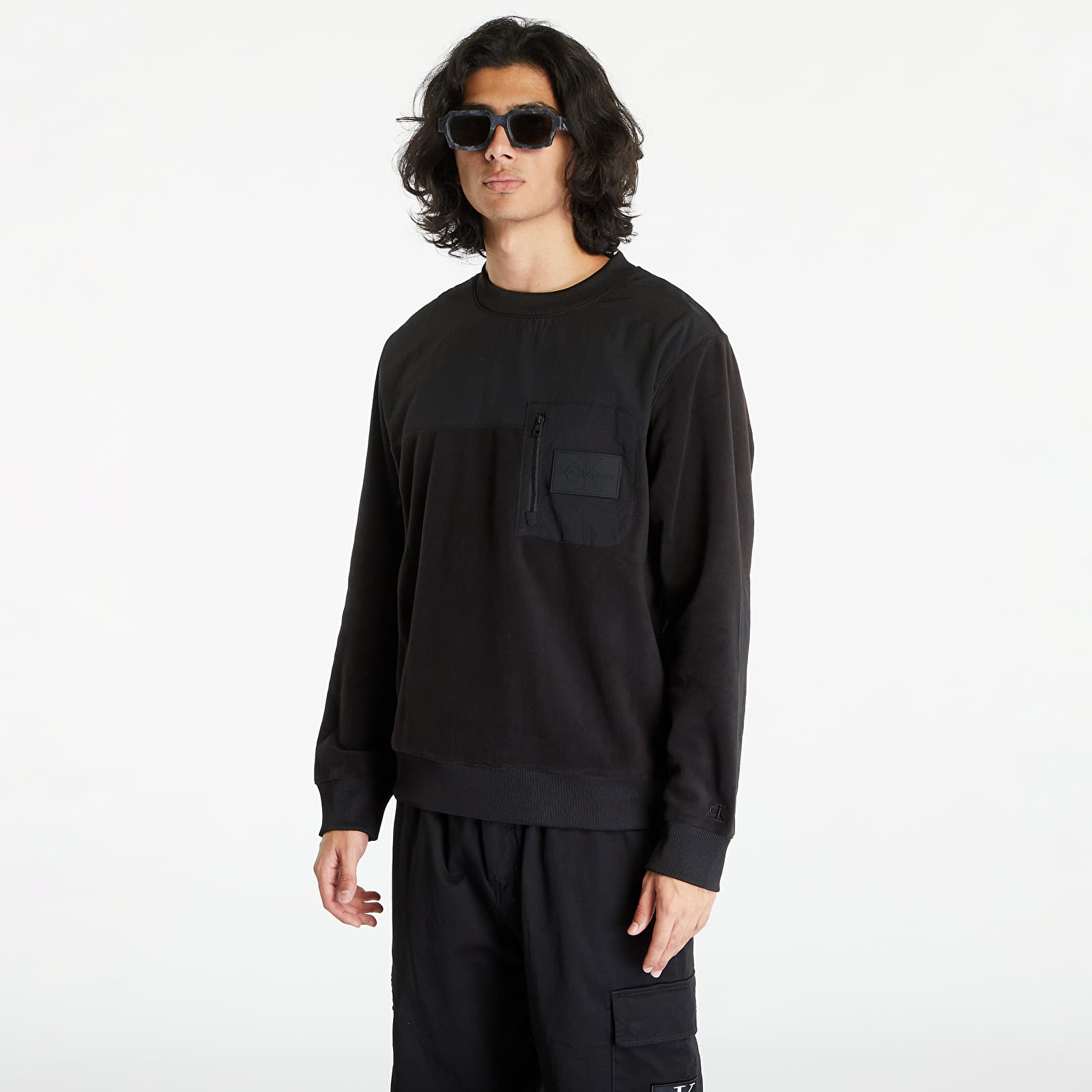 Levně Calvin Klein Jeans Polar Fleece Outdoor Sweatshirt Black
