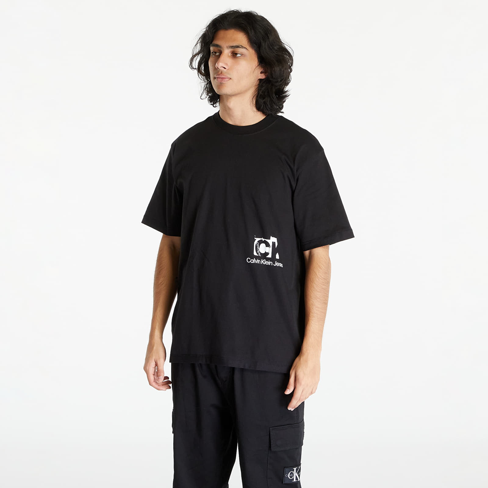 Koszulki Calvin Klein Jeans Connected Layer Land Black
