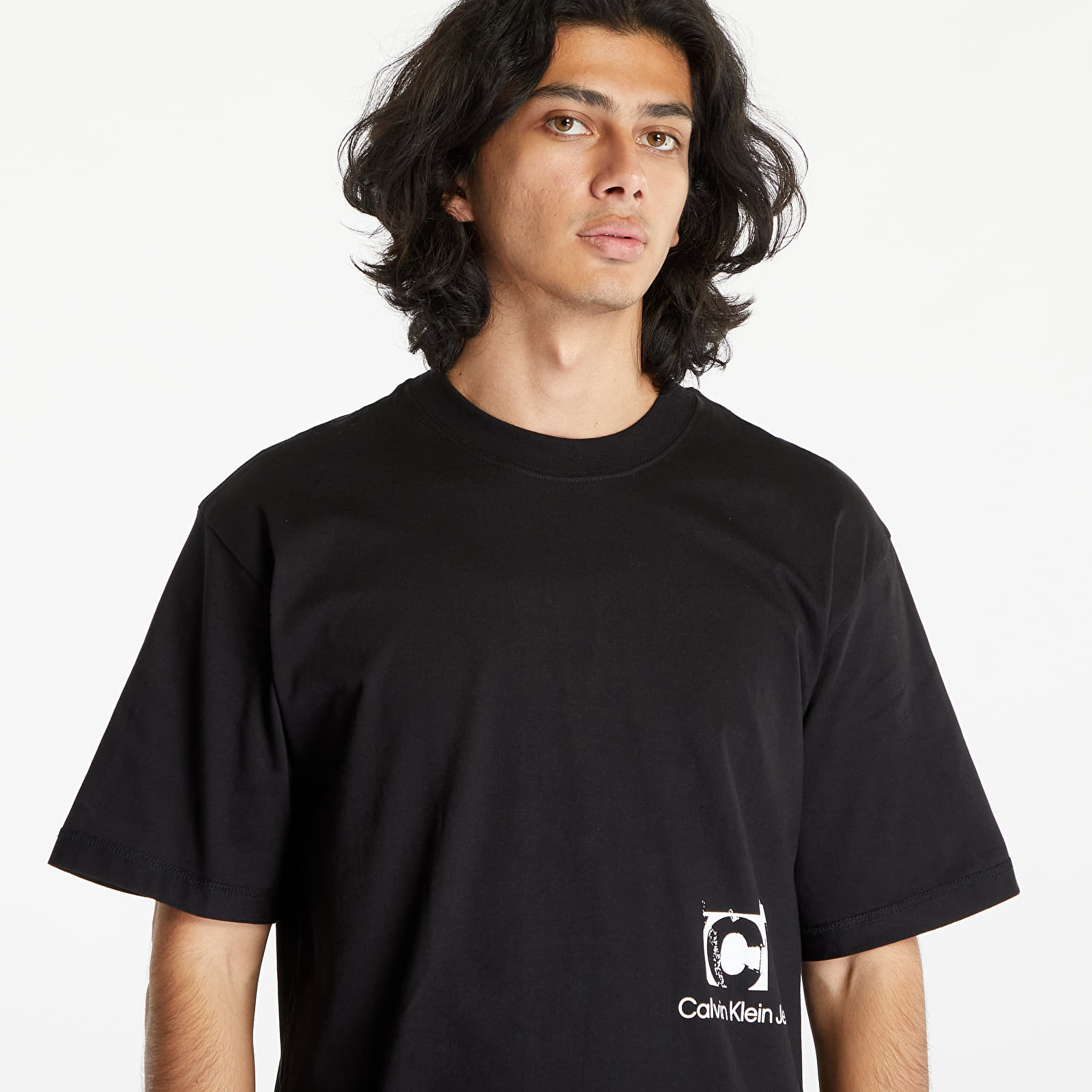 Koszulki Calvin Klein Jeans Connected Layer Land Black