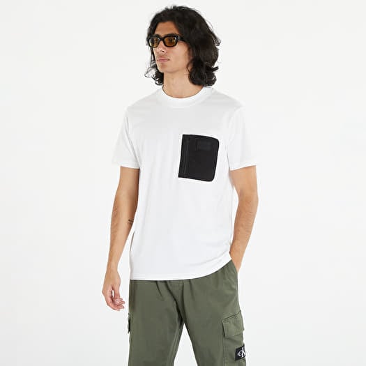 Tričko Calvin Klein Jeans Mix Media Tee White
