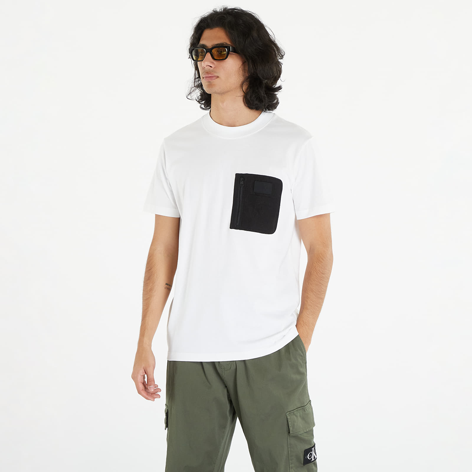 Koszulki Calvin Klein Jeans Mix Media Tee White