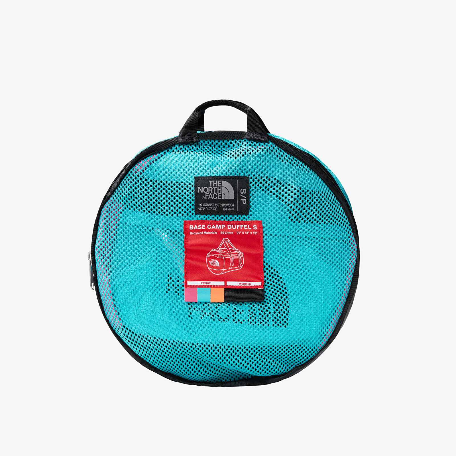 Duffle bag The North Face Base Camp Duffel - S Mr.Pink/ Apres Blue/ Power Orange