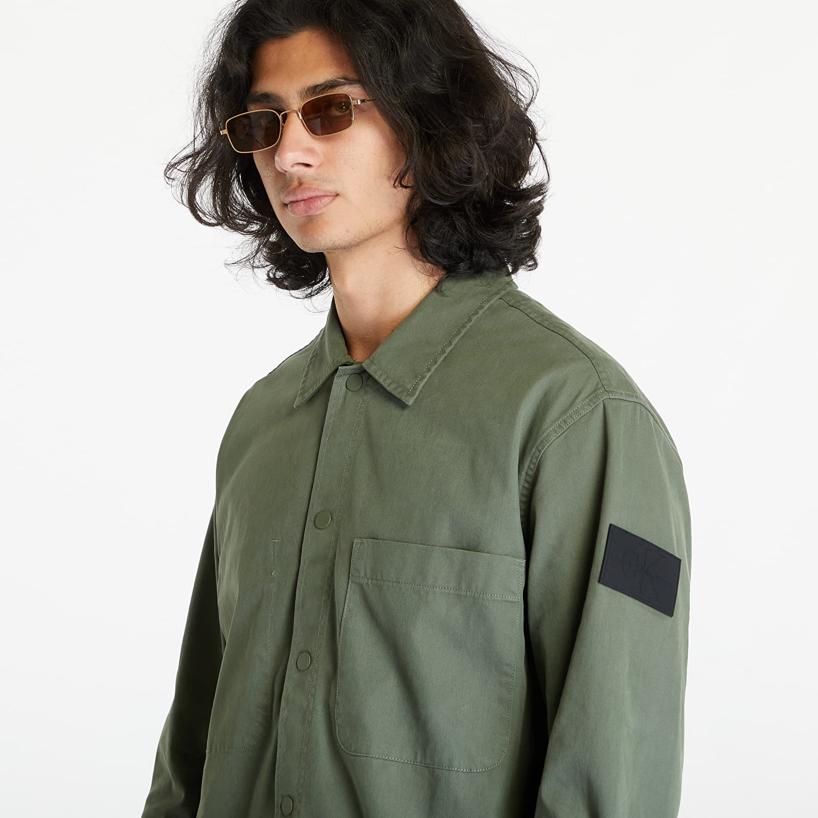 Hemden Calvin Klein Jeans Topstitch Woven Shirt Green