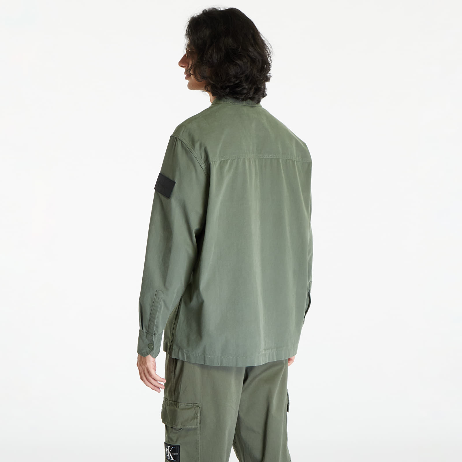 Hemden Calvin Klein Jeans Topstitch Woven Shirt Green