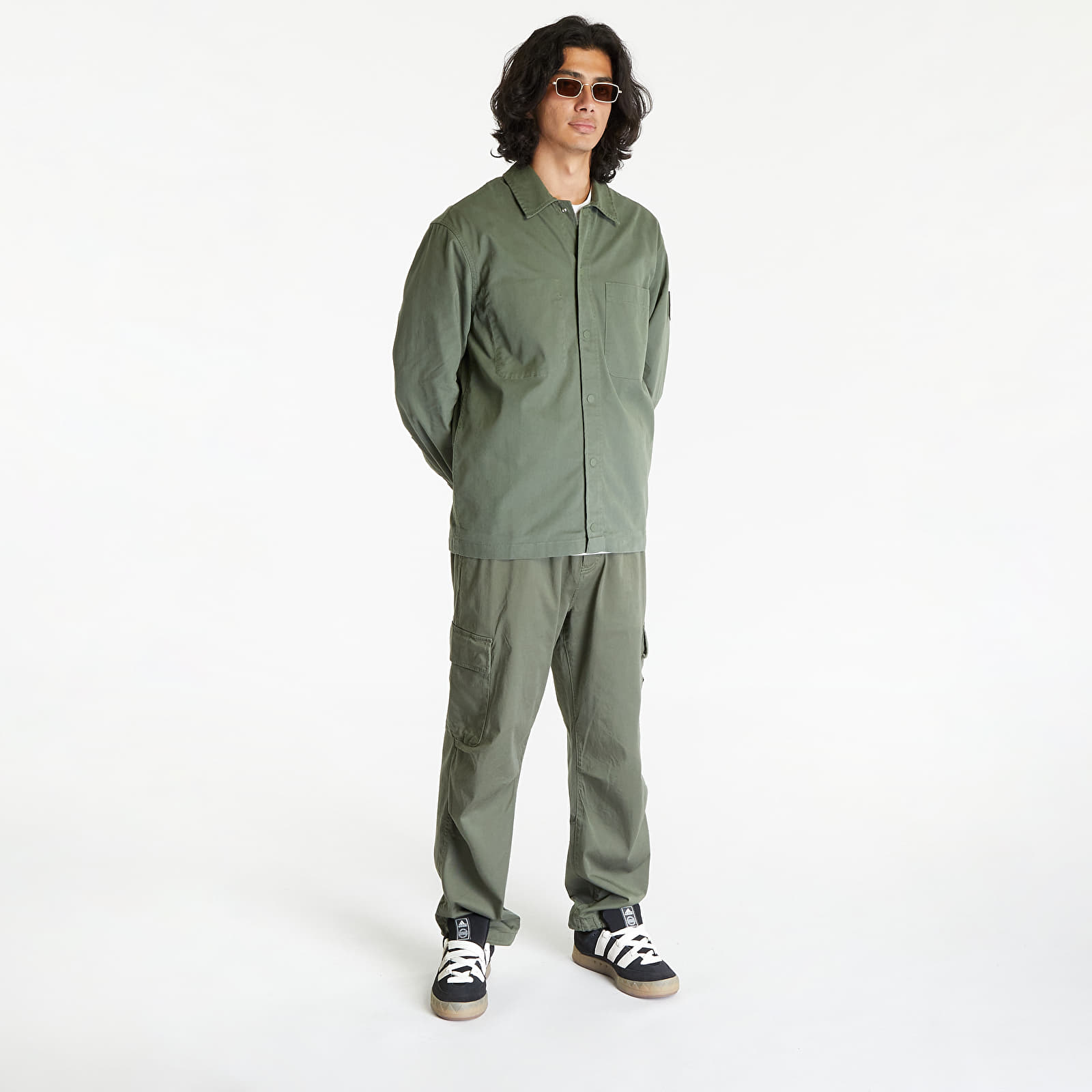 Hemden Calvin Klein Jeans Topstitch Woven Shirt Green