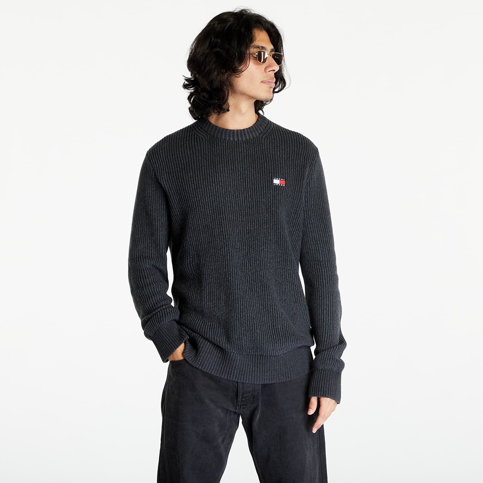 Maglioni Tommy Jeans Tjm Reg Tonal Xs Bad Black