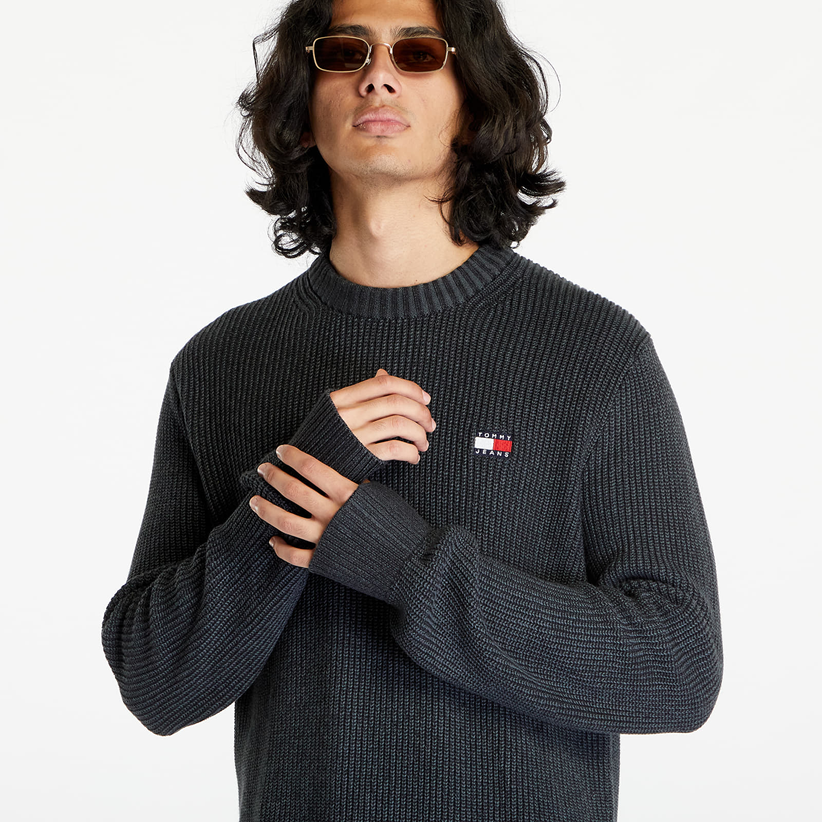 Maglioni Tommy Jeans Tjm Reg Tonal Xs Bad Black