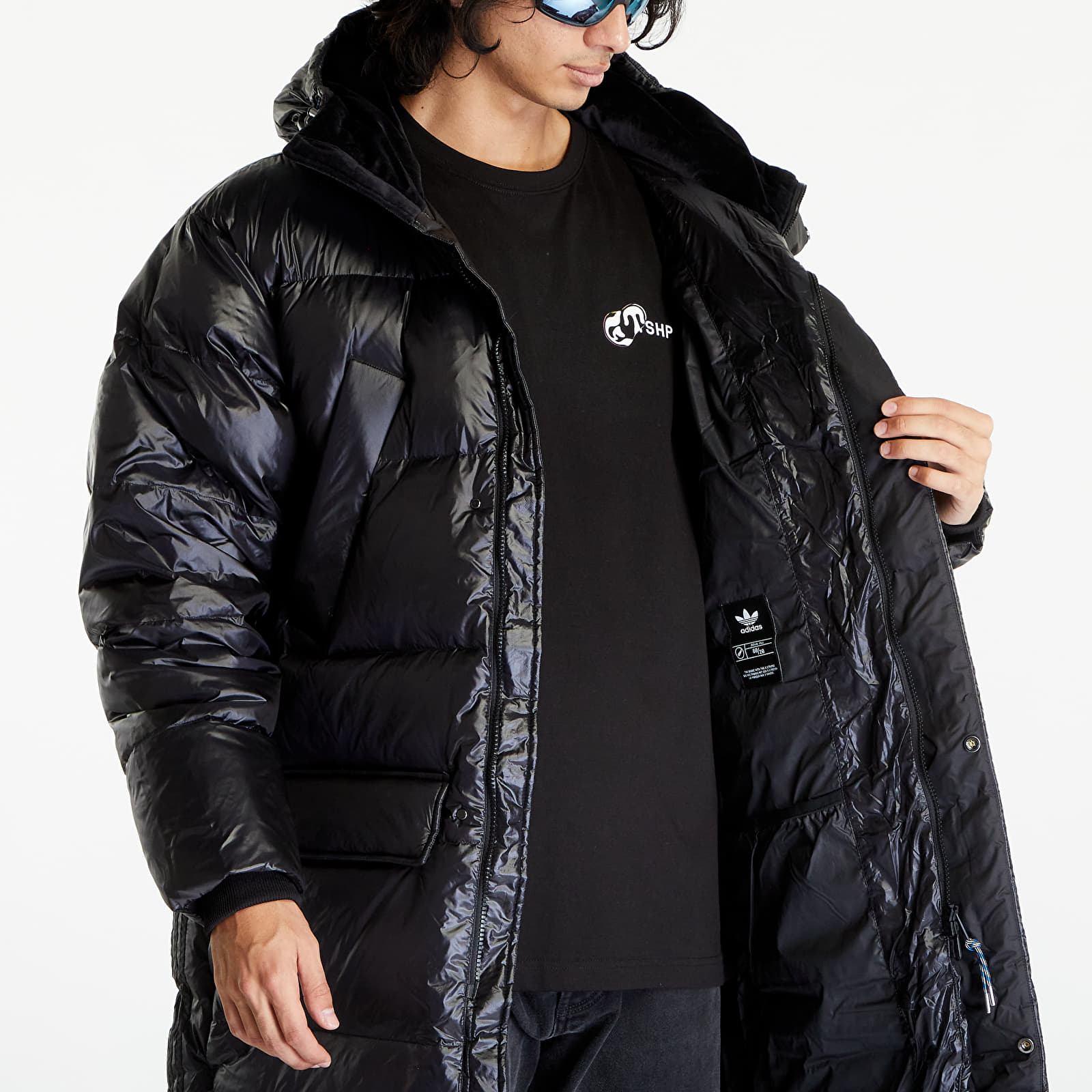 Joped adidas Originals Long Puffer Jacket Black