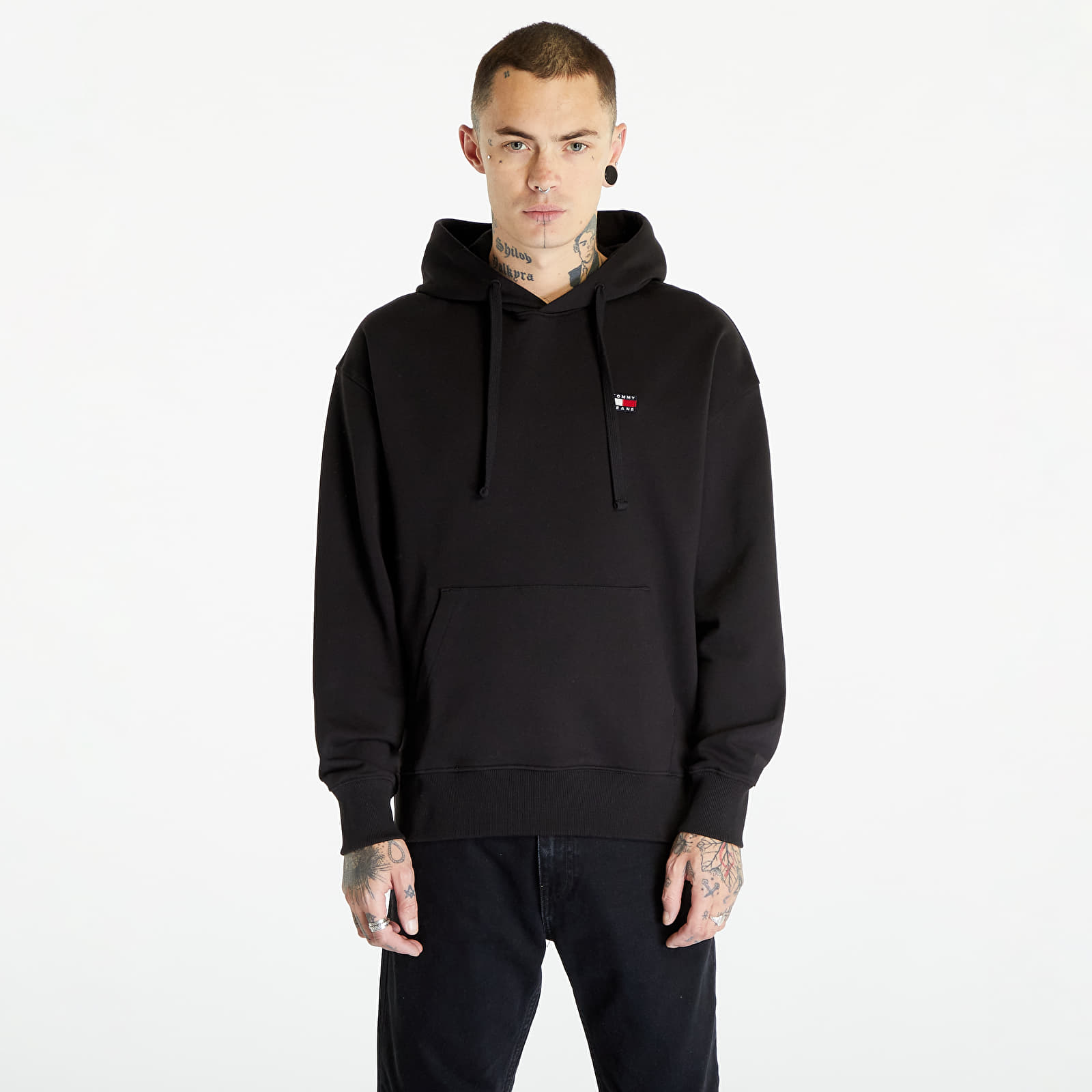 Levně Tommy Jeans Relaxed Badge Hoodie Black