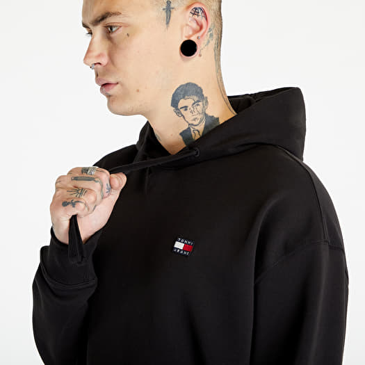 Tommy badge hoodie black deals