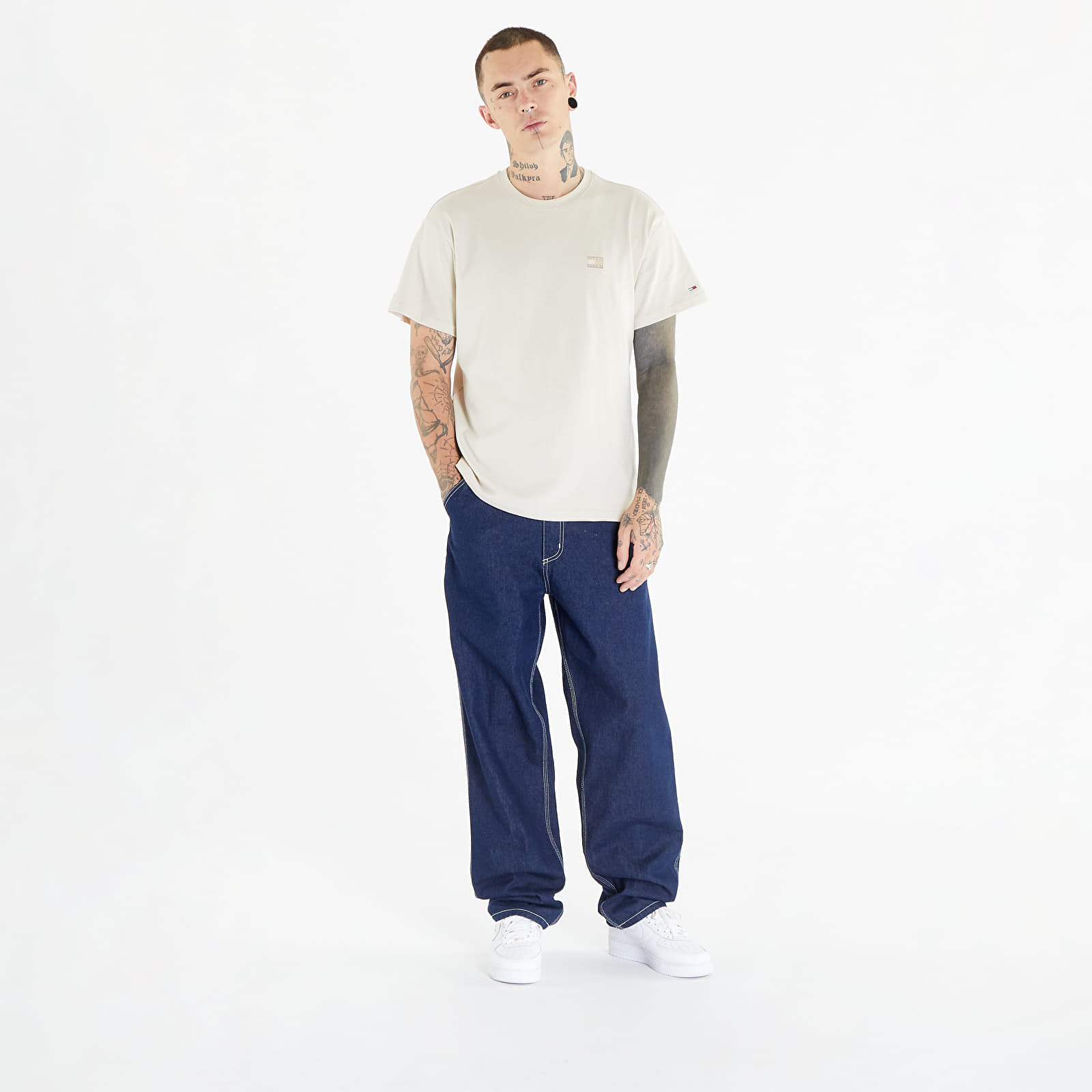 Magliette Tommy Jeans Relaxed Badge Short Sleeve Tee Beige