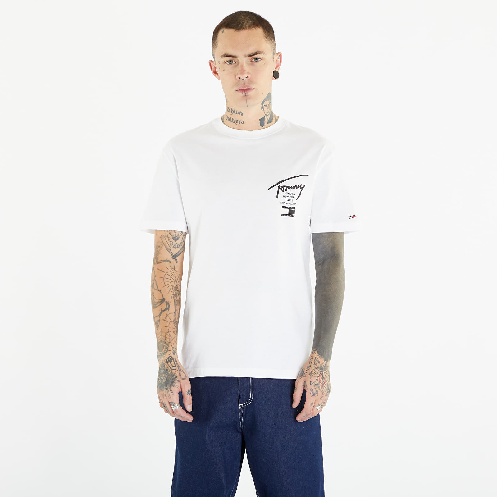 T-shirts Tommy Jeans Classic Spray Signature Short Sleeve Tee White