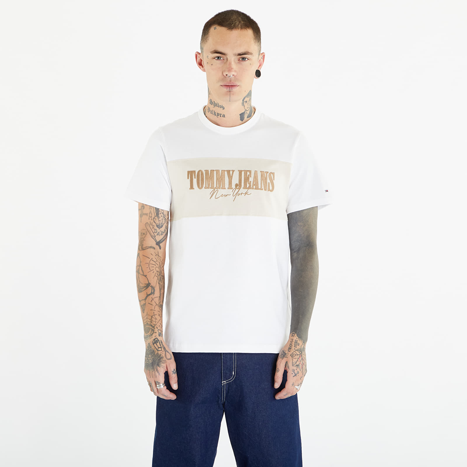 Tommy Hilfiger - Tommy Jeans Regular Linear Block Short Sleeve Tee White
