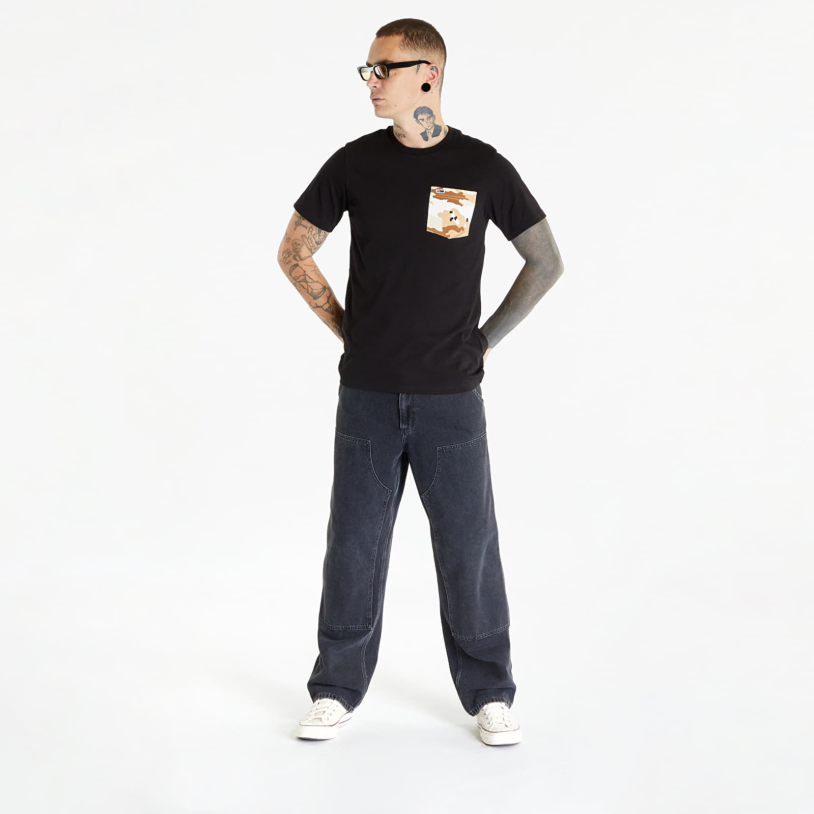 Magliette Tommy Jeans Regular Camo Pocket Short Sleeve Tee Black