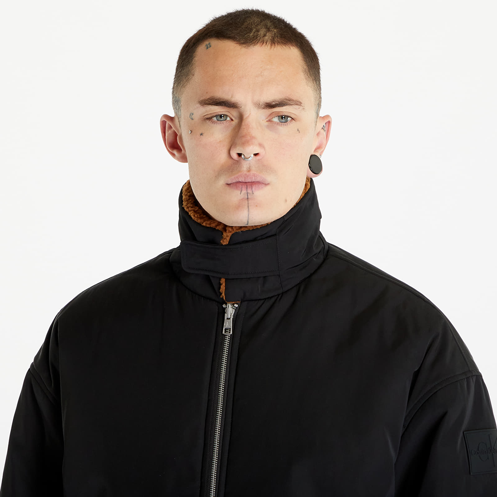 Bombery Calvin Klein Jeans Reversible Sherpa Bomber Jacket Black/ Brown