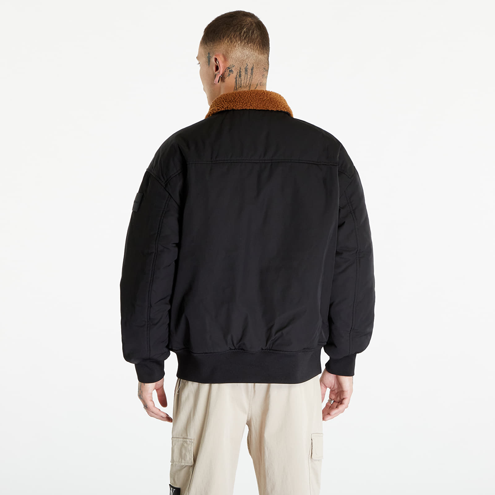 Bombery Calvin Klein Jeans Reversible Sherpa Bomber Jacket Black/ Brown