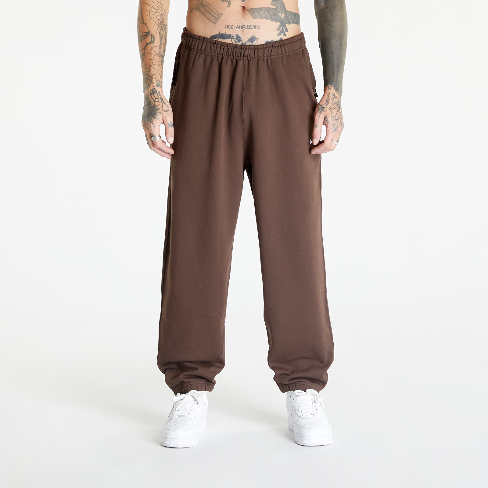 Tepláky Nike Solo Swoosh Men's Fleece Pants Baroque Brown/ White
