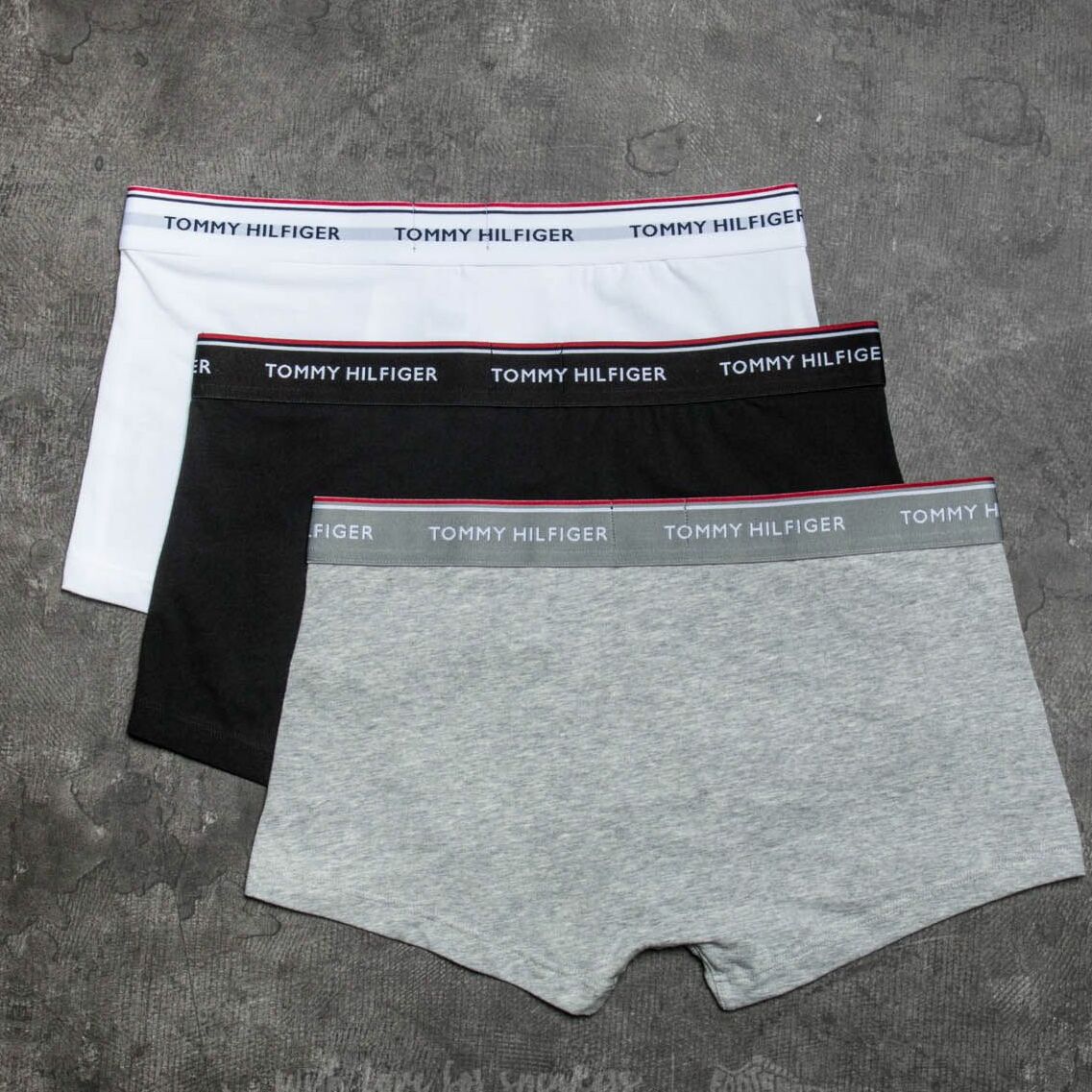 Tommy Hilfiger 3 Pack Low Rise Trunks Black/ White/ Grey Heather - 1 | YEO