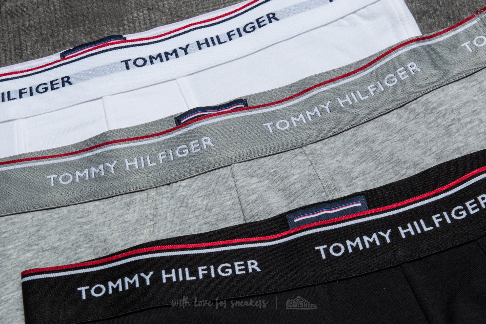 Boxer Tommy Hilfiger 3 Pack Trunks Black/ Grey Heather/ White