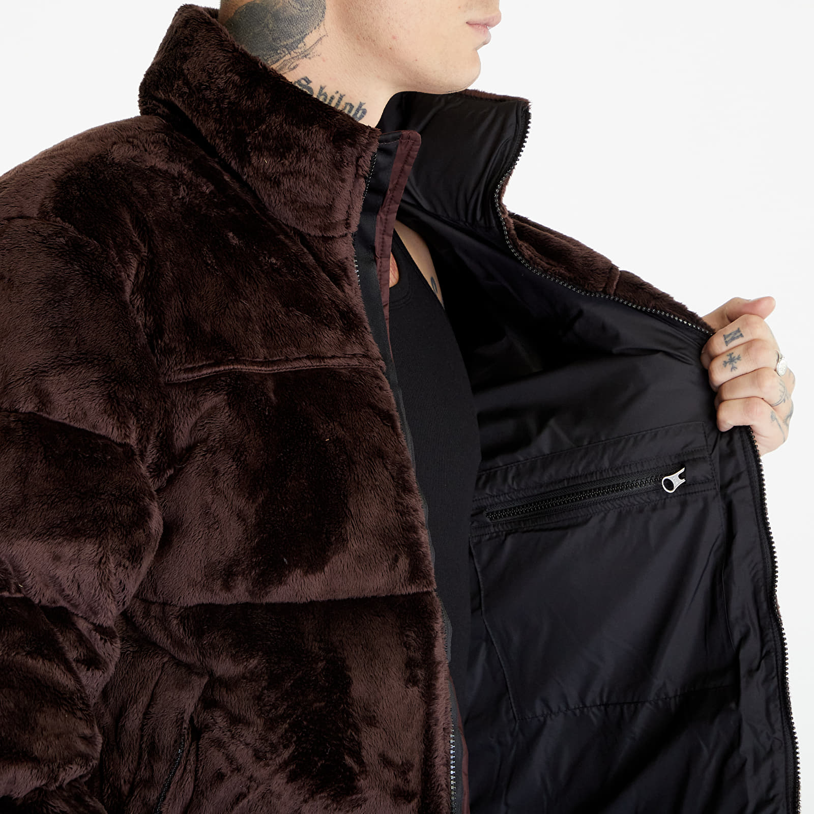 Dzsekik The North Face Versa Velour Nuptse Jacket Coal Brown