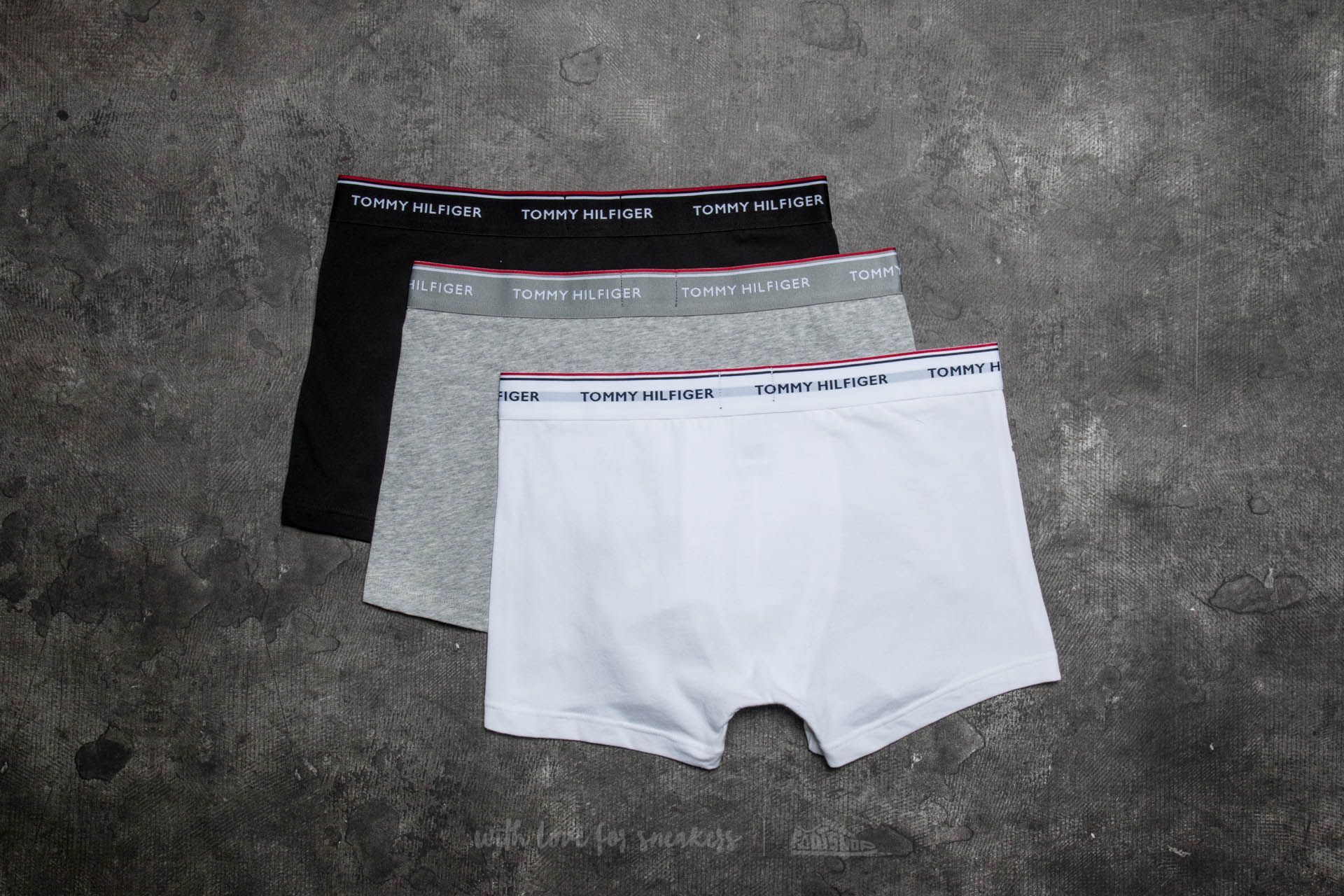 Boxer Tommy Hilfiger 3 Pack Trunks Black/ Grey Heather/ White