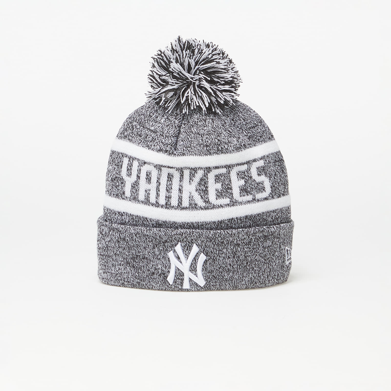 Levně New Era New York Yankees Jake Bobble Knit Beanie Hat Black/ White