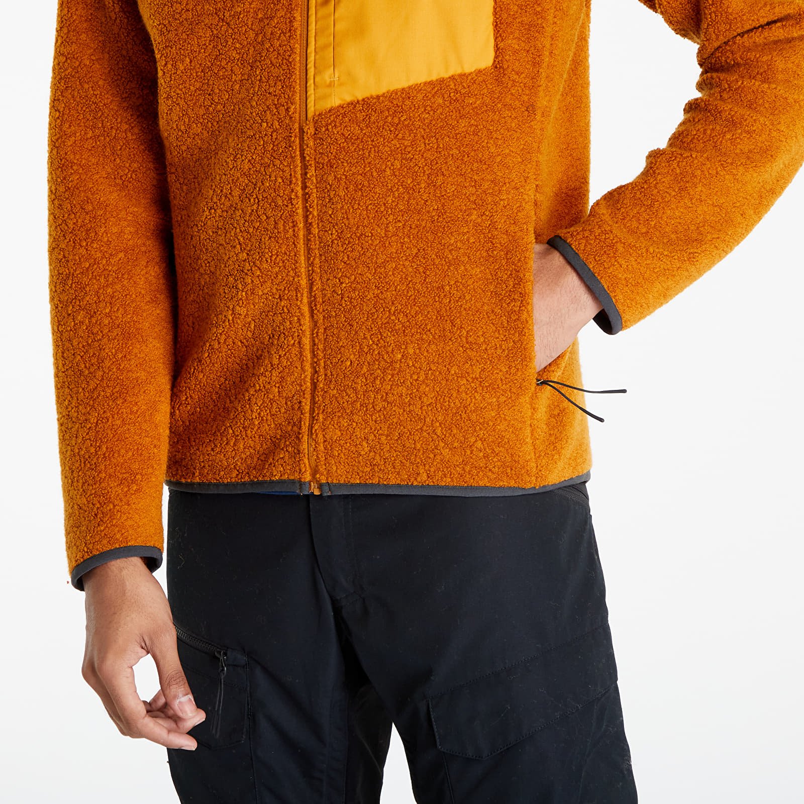 Bundy Lundhags Flok Pile Wool Fleece Jacket Dark Gold