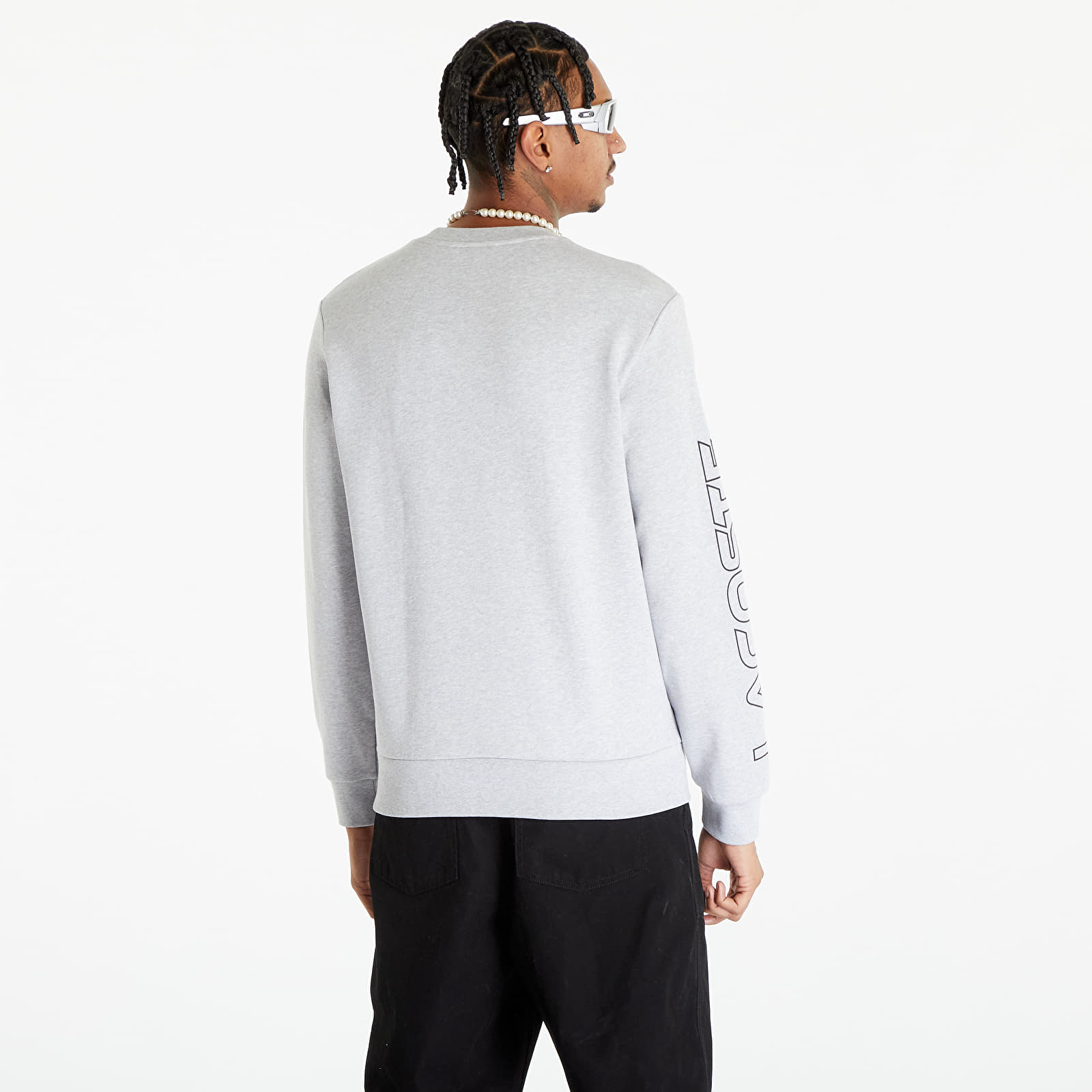 Sudaderas LACOSTE Men's Sweatshirt Silver Chine/ Black