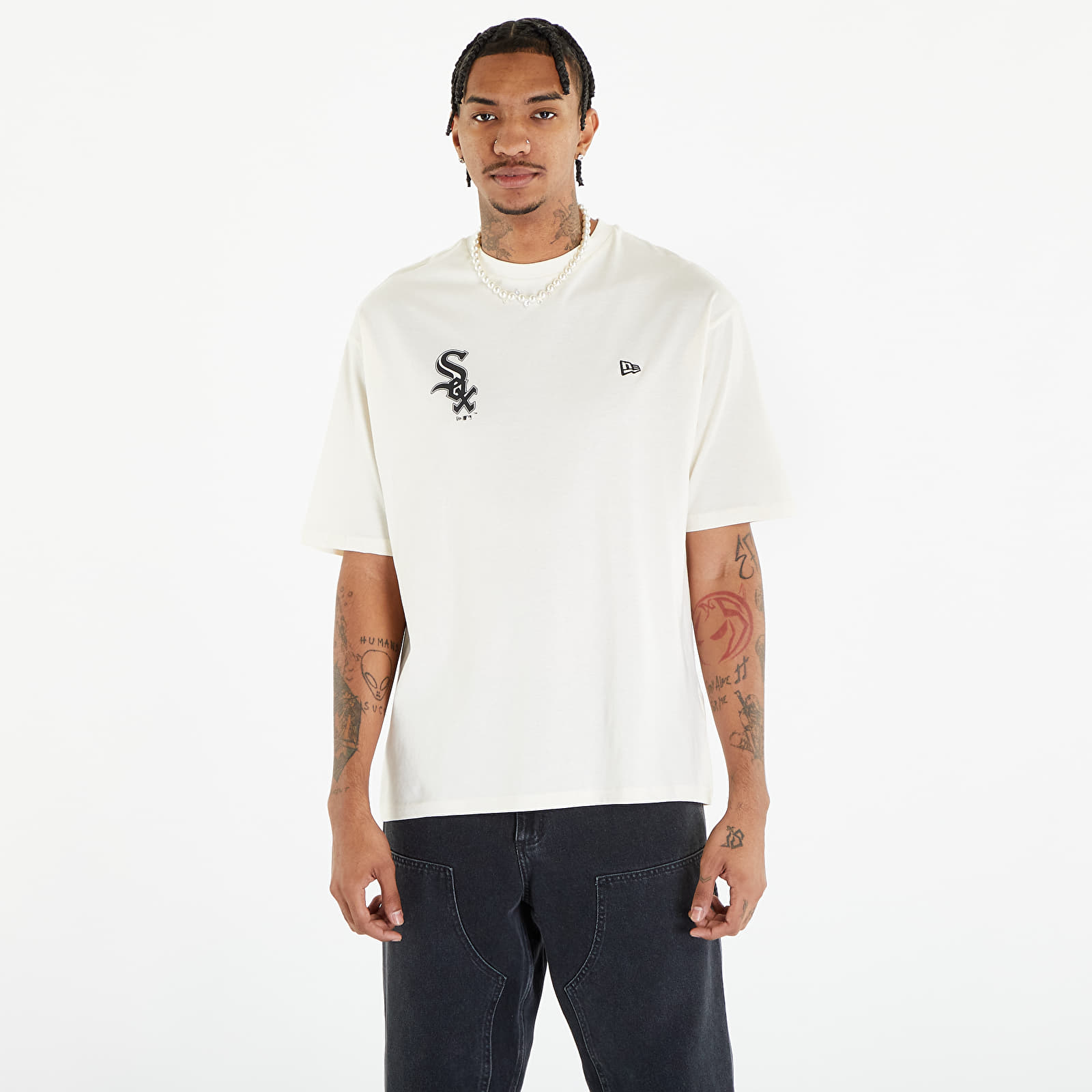Magliette New Era MLB Baseball Graphic Os Tee Chicago White Sox Off White/ Black