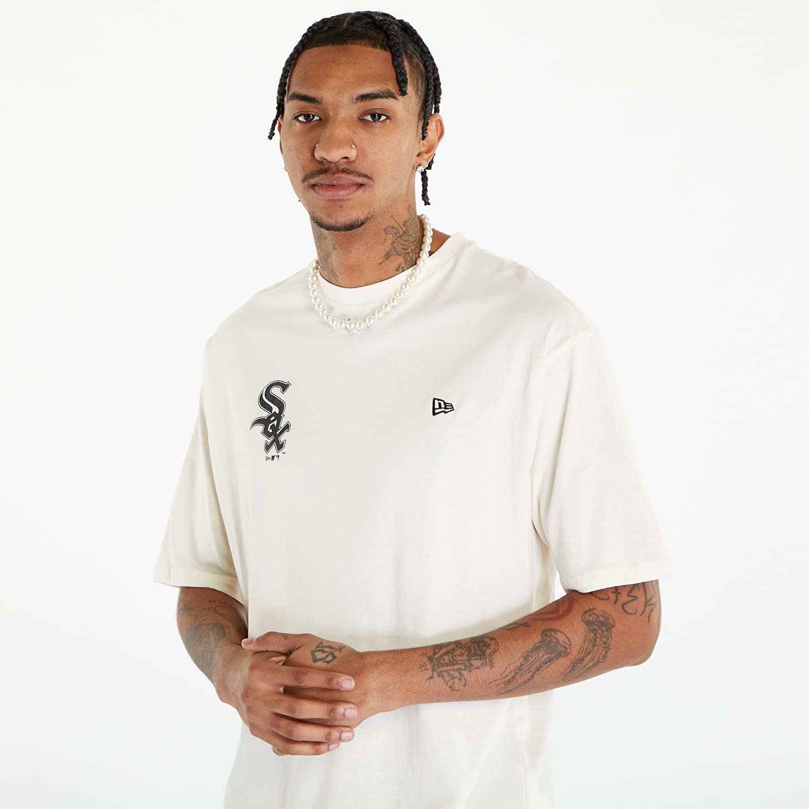 Magliette New Era MLB Baseball Graphic Os Tee Chicago White Sox Off White/ Black