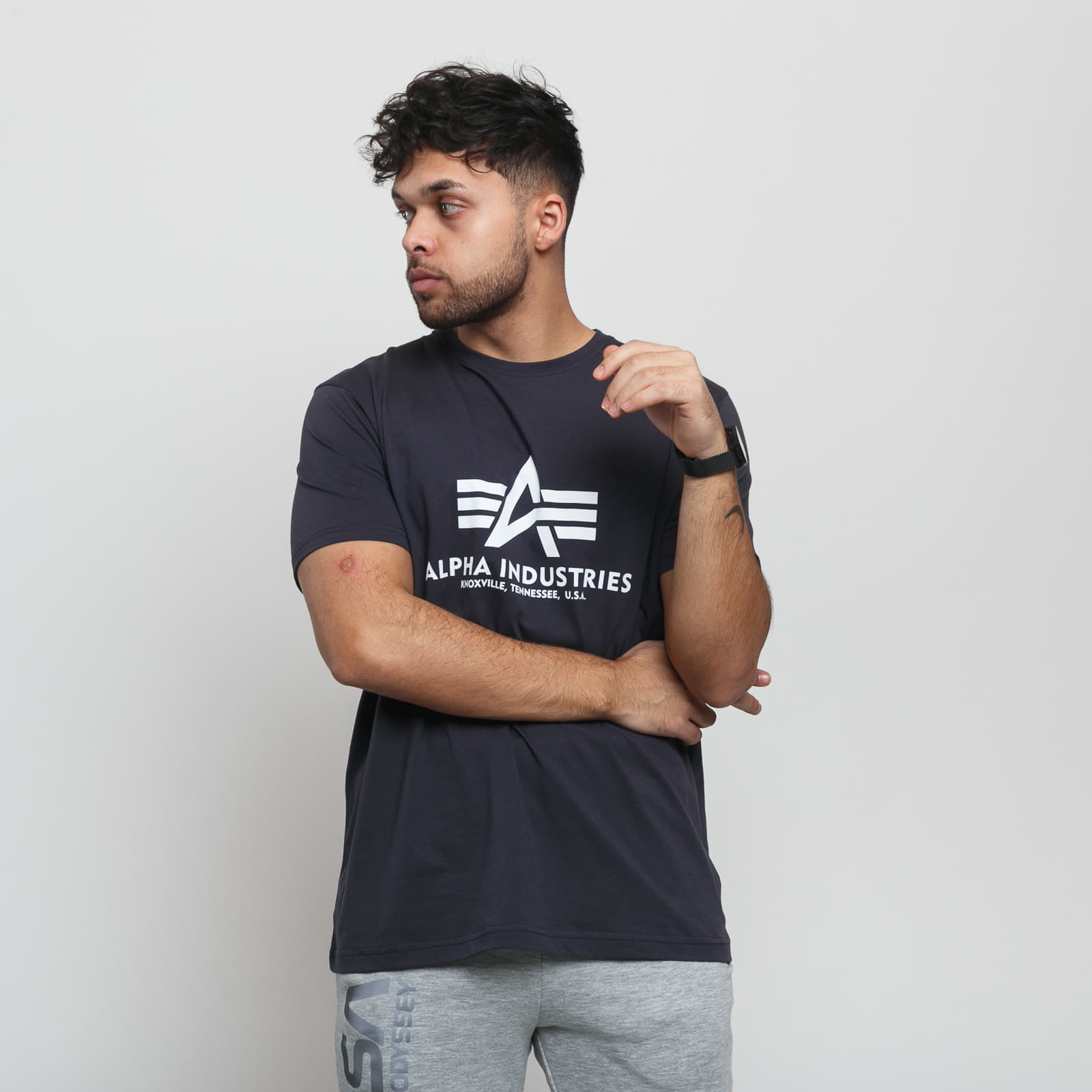 Camiseta Alpha Industries Basic Tee Navy/ White S