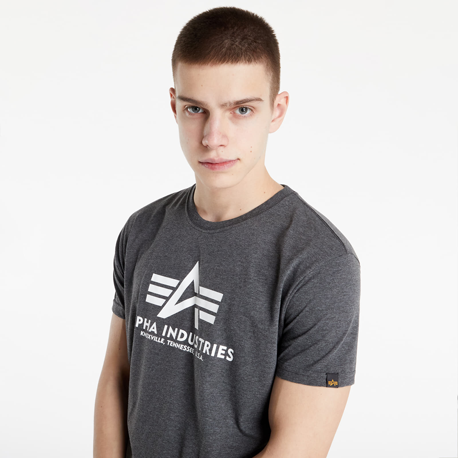 Koszulki Alpha Industries Basic Tee Charchoal Heather/ White