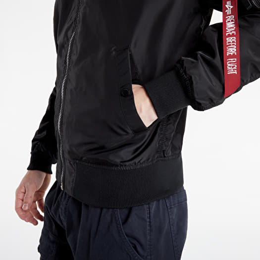 Jackets Alpha Industries MA 1 TT Hood BP Reflective Jacket Black