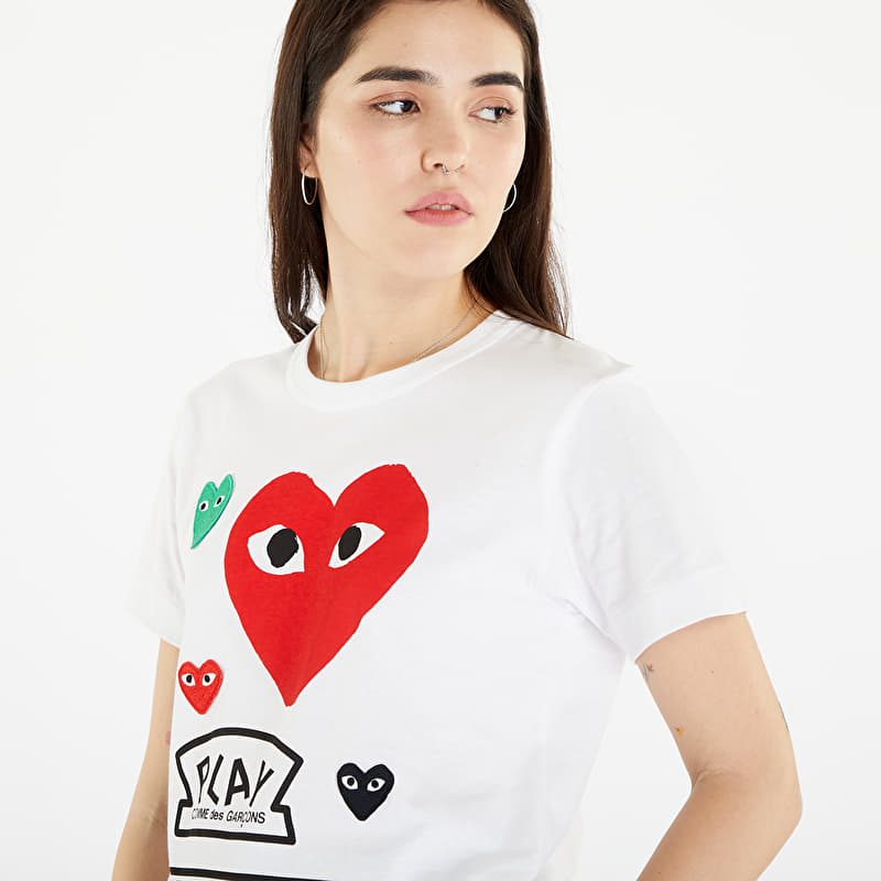 Comme des Garçons PLAY Heart Logo Tee White | Footshop