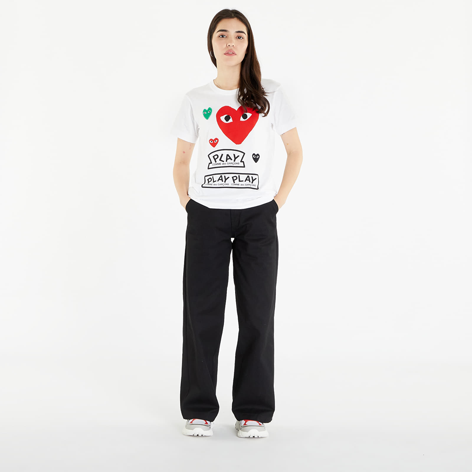 T-Shirts Comme des Garçons PLAY Heart Logo Tee White