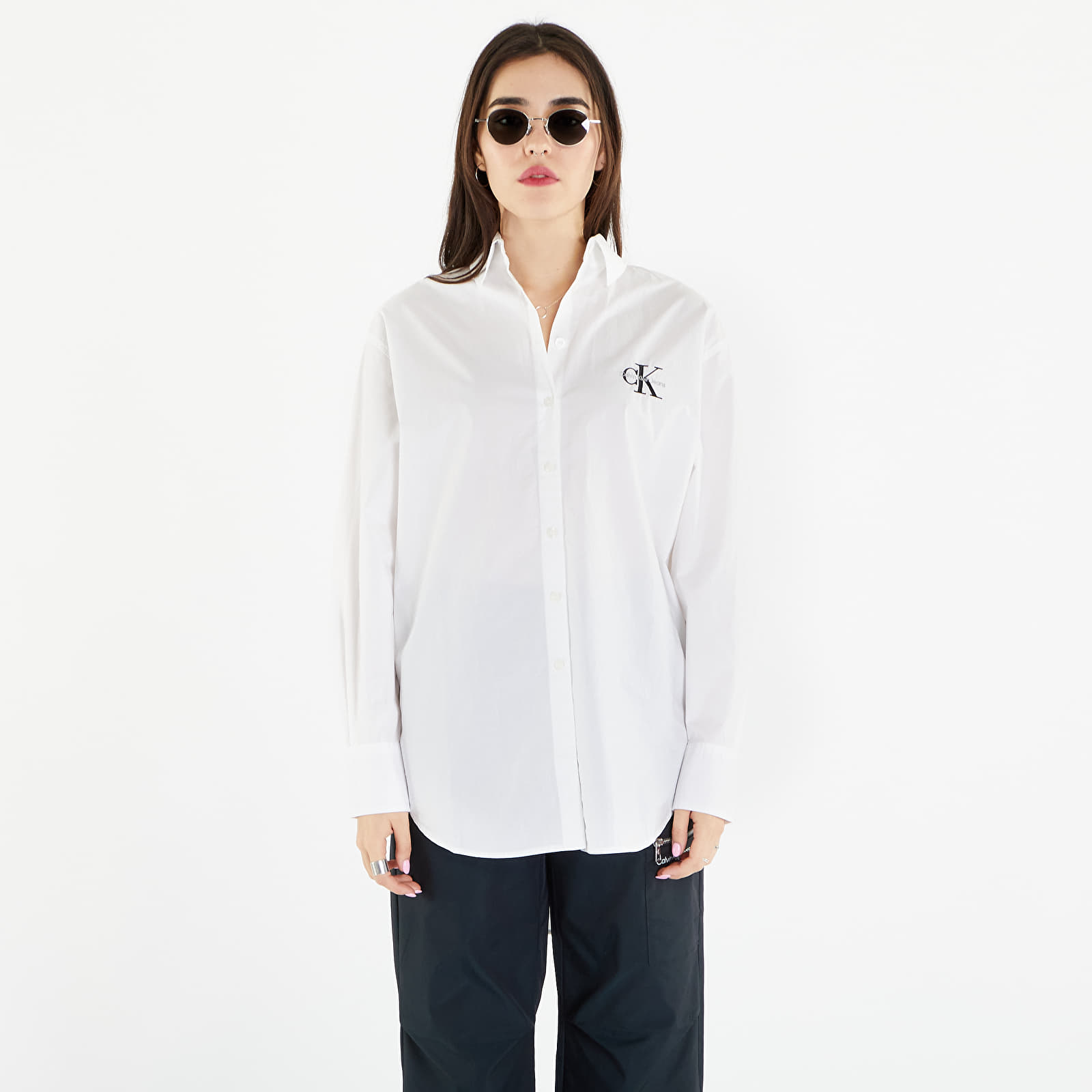 Πουκάμισα Calvin Klein Jeans Loose Monologo Shirt White